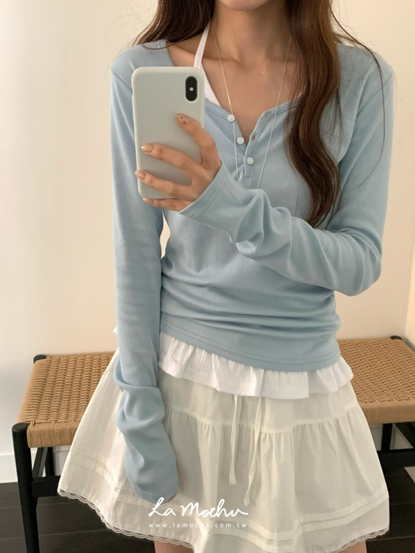 小裙襬坑條繞脖背心